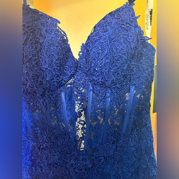 Mermaid Style Formal/Prom Dress with Appliqués and Corset - Picture 4 of 5